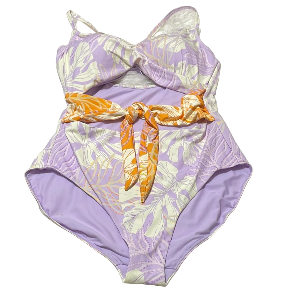CALIA by Carrie Underwood Tie Front One Pc Swimsuit Sz 14